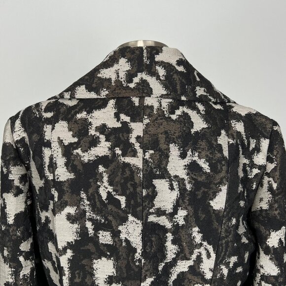 Lafayette 148 NY Womens Animal Print Moto Jacket Black Gray Wool Blend size 14 - Picture 7 of 15